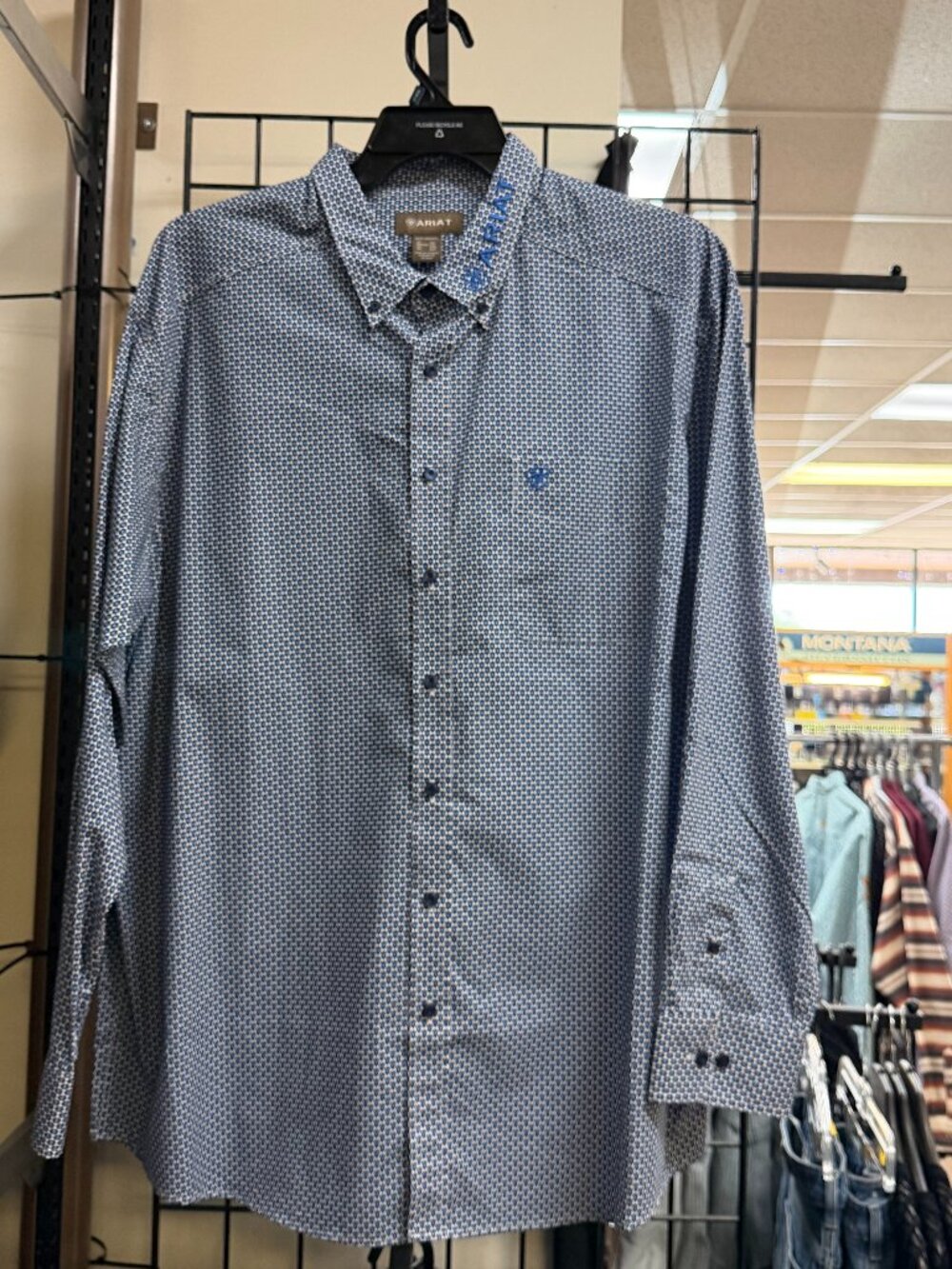 Ariat Men's Team Keenan Classic Fit Long Sleeve Buttondown Shirt - Blue/Navy